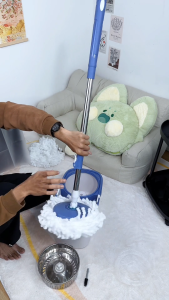 𝗨𝗥𝗕𝗔𝗡𝗛𝗢𝗠𝗘𝗦 Microfiber 360° Rotating Flat Spin Mop with Stainless Steel Bucket | Magic Floor Cleaning Mop Set | Easy Self-Wringing Mop Head | Durable Handle | Wet & Dry Use | For Home Kitchen Tile Wood Laminate Vinyl Marble Floor Cleaning