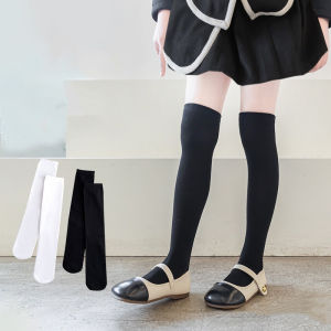 Childrens Socks For Girls White Knee High Long Socks For Boys Black Football Socks 1-15Years Student Kids Stockings Spring New