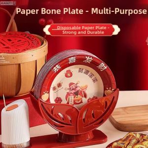 jeagutt | Disposable Red New Year Festive Small Plates