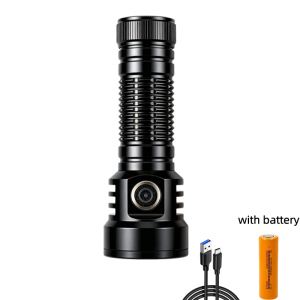 New aluminum alloy eight-lamp bead high-intensity flashlight outdoor long-range fixed focus rechargeable long-life flashlight