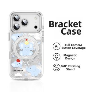 VORRYELL | Unique Aesthetic Magnetic Charging Rotating Stand Shockproof Airbag Simple High-end Style Phone Case