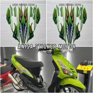 STIKER STRIPING LIS BODY YAMAHA MIO API SPORTY 2006 2007 HIJAU
