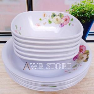 Promo 4PCs Peralatan Makan Melamin Asli & Tahan Panas