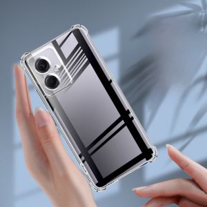 LuBang Redmi 13C 5G Anti-Fall Silicone Phone Case Ultra-Thin Transparent Full-Coverage Soft Edges Thickened Lens Protection