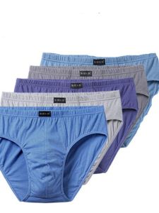 Loose Fit Pure Cotton Mens Briefs Breathable Underwear Triangle Design Absorbent Comfortable Youth Bottoms mid Waist U Shape