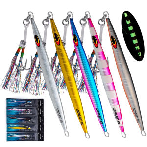 Goture | Goture 1pcs Fast Sink Luminous Metal Jig Fishing Lure 80g 100g 150g 200g 250g OffShore Slow Pitch Glow Jig Spoon Hard Sea Lure