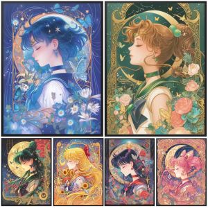 Diamond Painting Cartoon Characters Flower Mosaic Handmade Artwork Full Round/Square Diamonds Creative Gift Home Decor