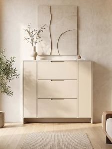 Cream Ultra-thin Flip Shoe Cabinet
