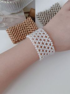 Fresh Pearl Beaded Bracelet Womens Elastic Decorative Jewelry Korean Style Fashion Accessories Versatile Friends Jewelry
