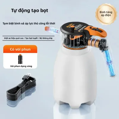Máy Phun Bọt Điện Cầm Tay Bơm Tay Súng Phun Bọt Tuyết Máy Phun Rửa Xe Tự Động Dùng Cho Vệ Sinh Nhà Cửa Tương Thích Với Thương Hiệu EAFC