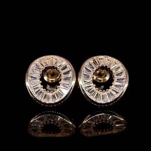 Huitan Simple Stylish O Stud Earrings Piercing Office Ladys Versatile Accessories Good Quality Brilliant Cubic Zirconia Jewelry