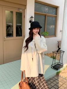 Orange Tree Wherever Simple Stand Collar Drawstring Coat Womens Loose Casual Style Upper Apparel Autumn Season Fashion