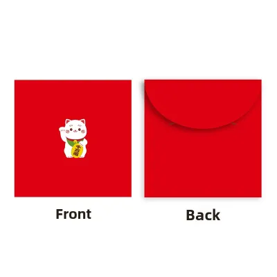 Cartoon Cute Red Envelope Lucky Cat New Year Lucky Packet Neutral Style Hong Kong Guangdong Chinese Style Lucky Seal Simple Bag
