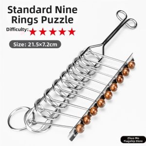 TEKANAI | Educational Toy Competition Standard Nine Linked Rings Puzzles for Children 6-12 Years Old