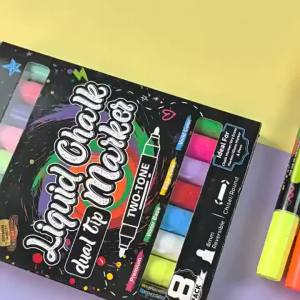 Bút Dạ Quang Xóa Được Hai Đầu 8/16 Màu Có Thể Giặt Sạch Xóa Ướt Màu Neon Dùng Cho Bảng Đen Kính Cửa Sổ