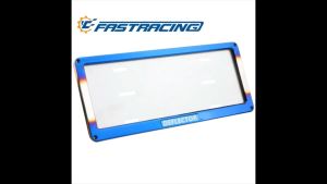 NEW ARRIVAL CAR PLATE FRAME COVER STAINLESS STEEL WITH ACRYLIC COVER TITANIUM BLUE OR SILVER