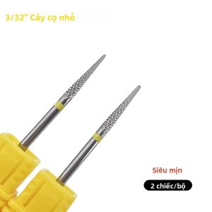 Bộ 2 Mũi Khoan Móng Bằng Cacbua Vonfram Độ Cứng Cao Cán 3/32 Inch Dụng Cụ Làm Móng Chuyên Nghiệp Để Chăm Sóc Móng