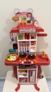 95cm Kitchen Toys For Girls Big Size Real Steam Working Mini Kitchen Toy Set
