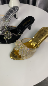 Keiza Sandal Heels Pesta Kokop Kupu Kupu Tinggi 5cm Shoes Wedding Karet Wanita