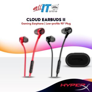 HyperX Cloud Earbuds II 3.5mm Wired Gaming Earbuds with Built-in-Microphone - Black / Red