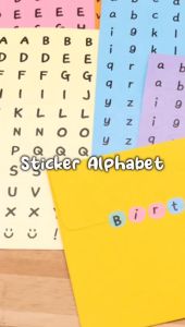Bayar Di Tempat - Numeric Sticker Tulisan Angka / Stiker Alphabet Warna Plain / Letter Capital Round Sticker