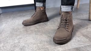 รองเท้าบูทผู้ชายสไตล์วินเทจผูกเชือก ทนทาน กันลื่น ใส่ได้ทุกฤดู สวมใส่สบาย เหมาะสำหรับกิจกรรมกลางแจ้ง