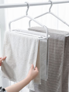 Adjustable Large Bath Towel Drying Rack Bed Sheet Windproof Clothes Hanger Balcony Multi-functional Plastic Coat Hook