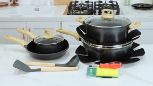 Gipp Non Stick Frying Pan 14pcs Cookware Set Kawali Wok Soup Pot Induction Cooker Pan Ceramic Kawali Makapal For All Stove