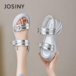 Josiny | Thick Sole Comfortable Platform Sandals With Rhinestones