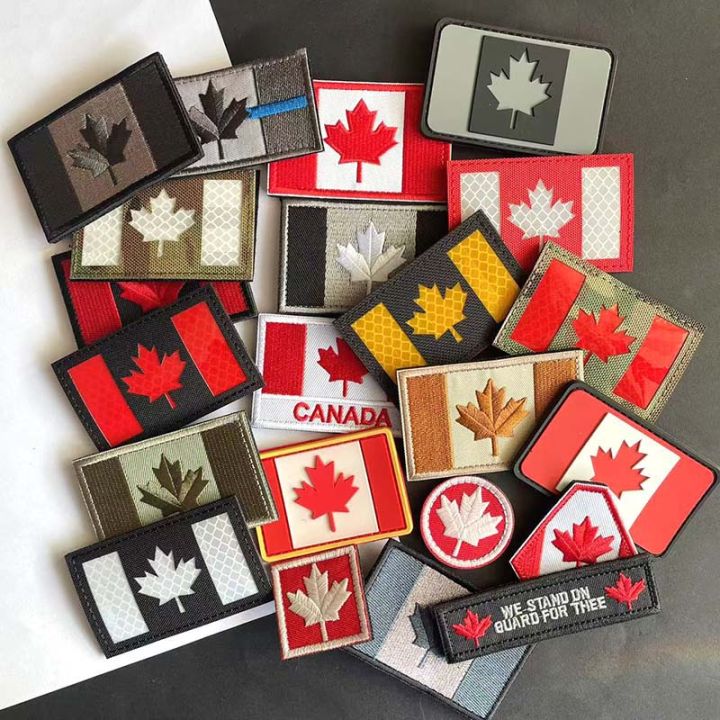 Huy Hiệu Lá Phong Cờ Canada, Miếng Dán Vải Thêu, Miếng Dán PVC Phản ...