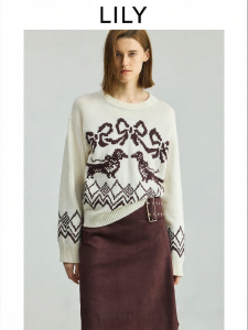 Lily | Áo Len Sọc Fair Isle Pha Lông Thỏ và Len