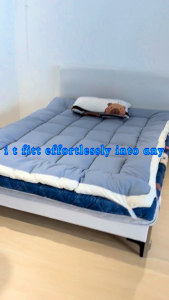 YANYANGTIAN Soy Fiber Foldable Bed Mattress Satin Wrinkle Fabric Mattress Thicken 10cm Tatami Topper Back Pain Relief Mattress Topper