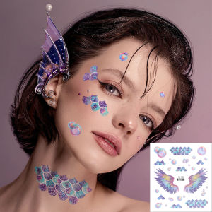 Fairy Butterfly Wings Shiny Temporary Fake Tattoo Sticker Waterproof Eyes Face Hand Body Art Tattoos Women Makeup Cosmetic Decals