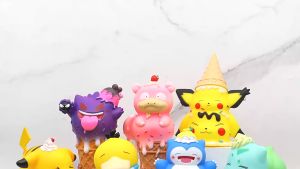 Mô Hình Các Nhân Vật Pokemon Ice Cream Ly Kem Các Mô Hình Pikachu Bulbasaur Cao 15cm Full Box Đồ Chơi Cho Bé