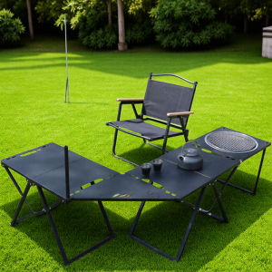 Portable Outdoor Mobile Kitchen Set Quick Opening Table Camping Road Trip Cooking Full Equipment Set Tactical Stainless Steel