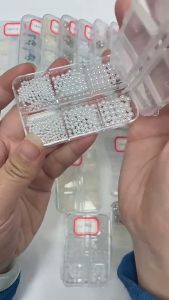 Ins opal pearl and diamond round wreath bear nails bow peach heart ring pile of diamonds nail jewelry