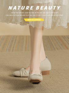 Soft Lambskin Single Shoes Womens Fashion Flats Increase Height 6cm Mary Janes Shoes Comfortable All Day Long Wear