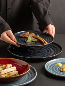 KIMRAMIC Nordic Style Bone China Plate Restaurant Quality Western Steak Plate Underglaze Color Dining Utensils Home Use