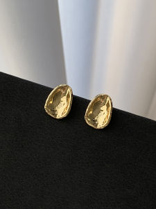 Hand Hammered Texture S925 Silver Needle Ear Studs Unique Design Handmade Fashion Jewelry for Women Cold Style Earrings