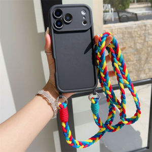 szhaiyu | TPU Soft Silicone Crossbody Lanyard Phone Case for IPhone Air 17 16 15 Plus 14 13 12 11 Pro Max SE2022 Rope Necklace Strap Cover