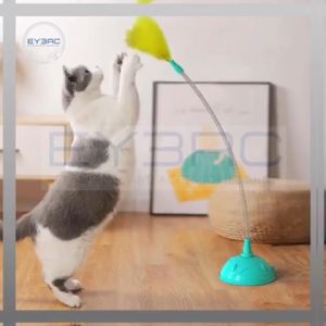 Interactive Feather Teaser Toy with Floor Suction for Cat