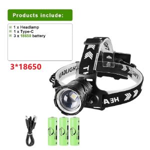 Powerful Headlamp Head Lantern Front Light Rechargeable Headlight Super Bright LED Head Flashlight For Outdoor Fishing Camping