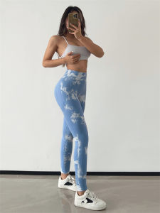 High-Waist Fitness Pants Womens Moisture-Wicking Quick-Dry Breathable Gym Tights Butt-Lifting Dyed Tight Yoga Sports Running