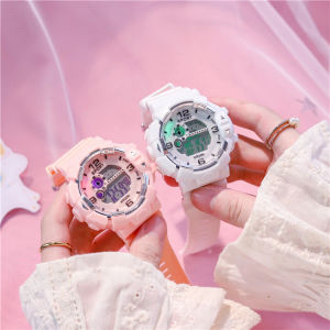 【Free Shipping】Korean Style Simple Ins with Alarm Clock Stainless Steel Macaron Watches Student Candy Color Sports Large Dial Waterproof Electronic Couple Watch for Men Women Gift