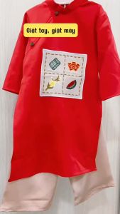 Áo Dài Tết Trẻ Em Màu Đỏ Ivy Áo Dài Bé Trai Bé Gái Màu Đỏ May Mắn Họa Tiết Thêu Tỉ Mỉ Chất Liệu Chéo Hàn Cao Cấp Dịu Nhẹ Cho Bé