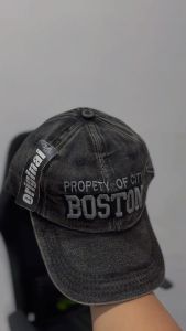 Baru Topi Baseball BOSTON Distro Dewasa Motif Wash Denim Bahan High Quality Pria Wanita Kekinian