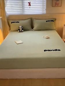 Cartoon Panda Milk Fleece Bed Sheet Coral Fleece Bed Sheet Fleece Extra Thick Mattress Cover