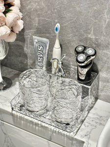 Luxury Couple Toothbrush Cup Set Dental Care Holder Rack Home Use High End Toothbrush Cups Matching Design for Brushing Teeth
