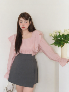 Bộ Áo Phồng Dáng Pháp và Chân Váy Midi