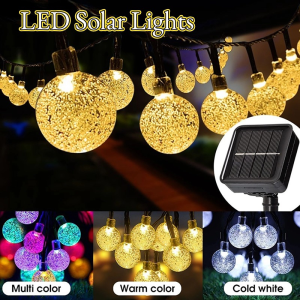 20/30/50/100 LED Garden LED Solar String Lights Bubbles Crystal Ball Globe Fairy